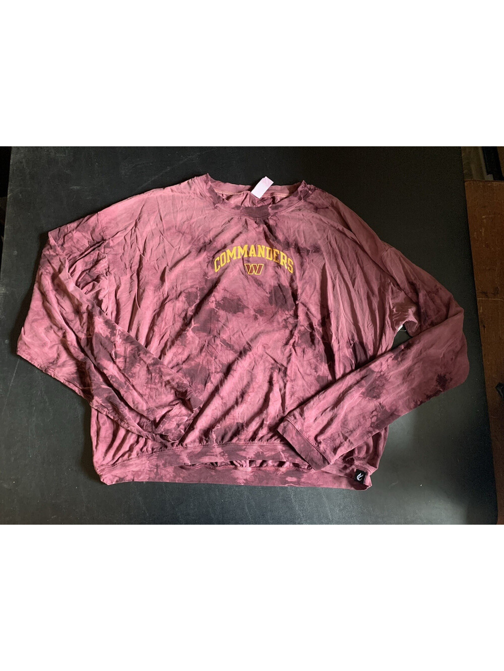 Certo Commanders Logo Long Sleeve Shirt Women's XL Tie-Dye Burgundy